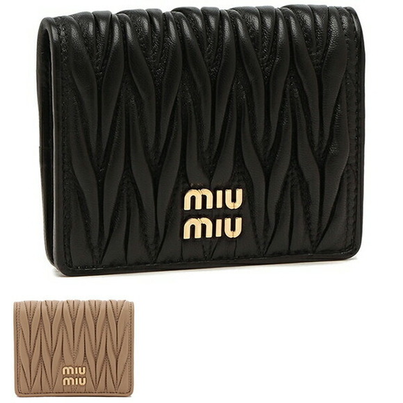 Miu Miu MATELASSE Matelass Leather Wallet - Picture 1 of 9
